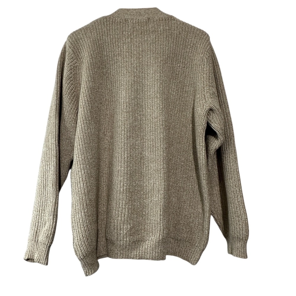 EDDIE BAUER Heritage Vintage Henley Sweater‎ Beige 100% Cotton Chunky Knit 2XL - Picture 5 of 9